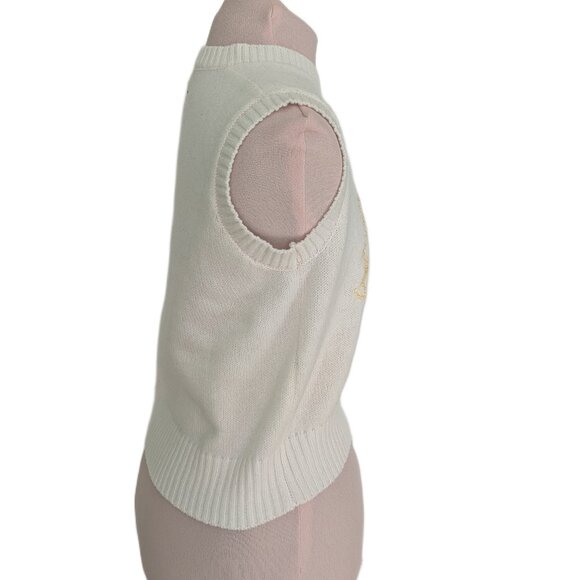 Abstract Cream Sweater Vest - Picture 2 of 5